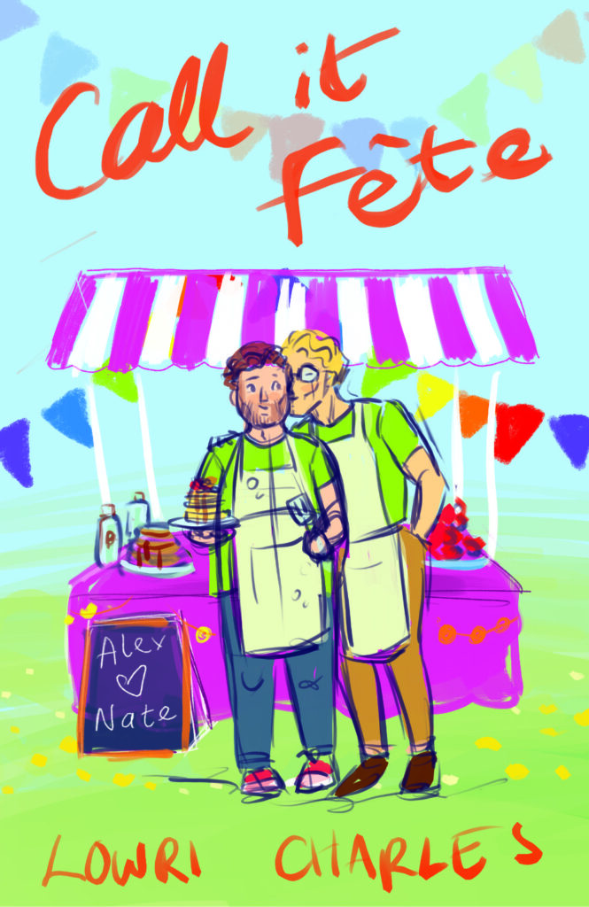 A rought, first draft sketch of 'Call it Fete' book cover.