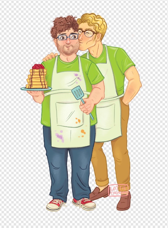 The final version of the artwork of Alex and Nate from Call it Fete